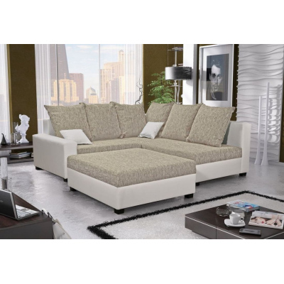 Geräumige Couchgarnitur MONIKA, Hocker 98x94, beige