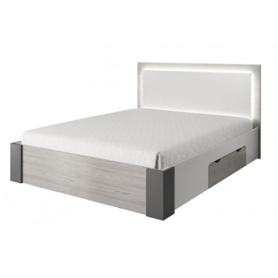 Doppelbett mit Stauraum und LED-Beleuchtung HARRISON