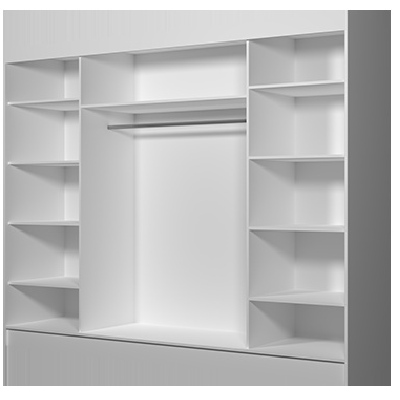 Moderner Kleiderschrank Alivia II 250 cm, weiß