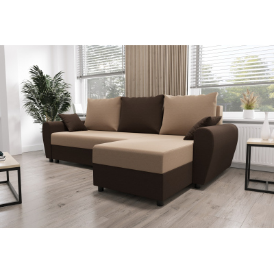 Elegante Couchgarnitur FLORIANA – dunkelbraun / braun