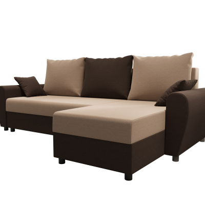 Elegante Couchgarnitur FLORIANA – dunkelbraun / braun