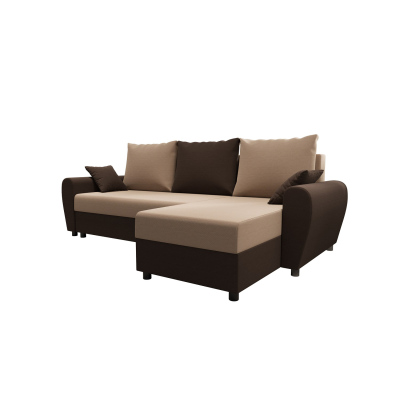 Elegante Couchgarnitur FLORIANA – dunkelbraun / braun