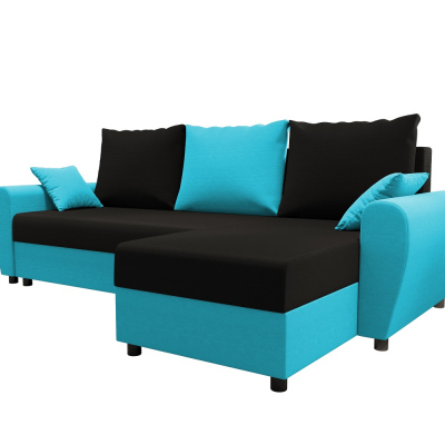 Elegante Couchgarnitur FLORIANA – schwarz / blau