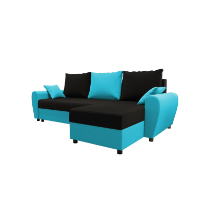 Elegante Couchgarnitur FLORIANA – schwarz / blau