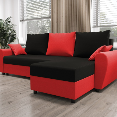 Elegante Couchgarnitur FLORIANA – schwarz / rot