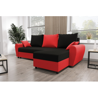 Elegante Couchgarnitur FLORIANA – schwarz / rot