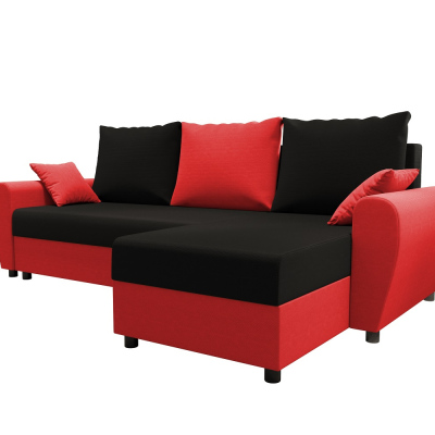 Elegante Couchgarnitur FLORIANA – schwarz / rot