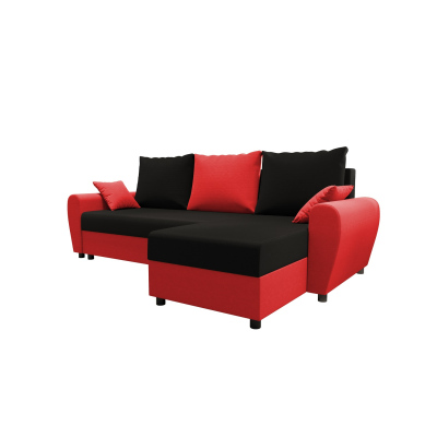 Elegante Couchgarnitur FLORIANA – schwarz / rot