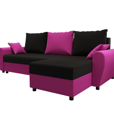 Elegante Couchgarnitur FLORIANA – schwarz / rosa