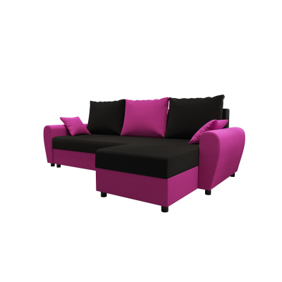 Elegante Couchgarnitur FLORIANA – schwarz / rosa