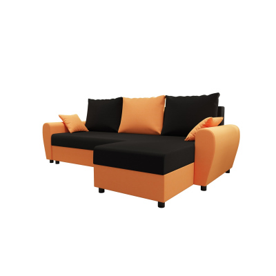 Elegante Couchgarnitur FLORIANA – schwarz / orange