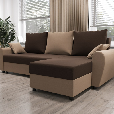 Elegante Couchgarnitur FLORIANA – braun / dunkelbraun