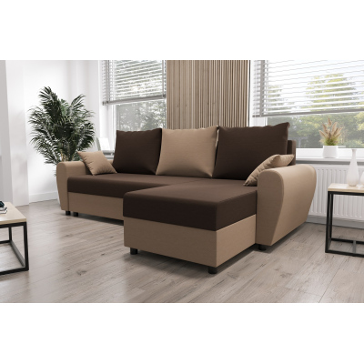 Elegante Couchgarnitur FLORIANA – braun / dunkelbraun