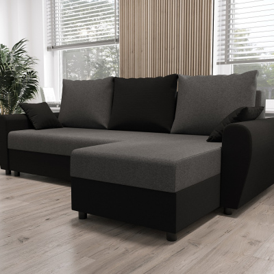 Elegante Couchgarnitur FLORIANA – grau / schwarz