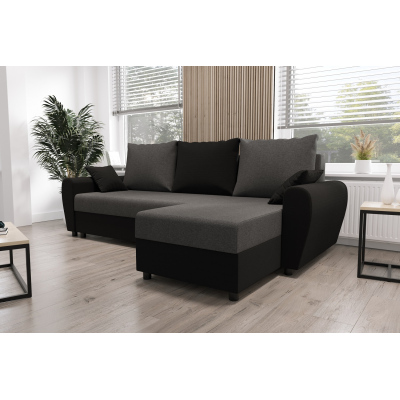 Elegante Couchgarnitur FLORIANA – grau / schwarz