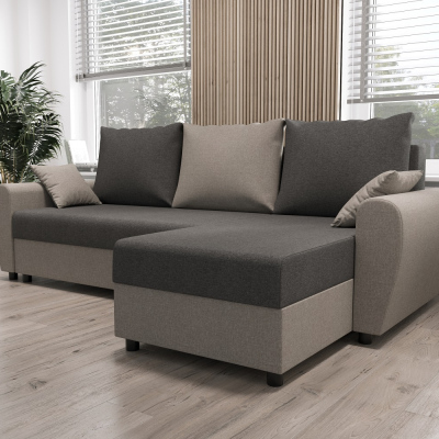 Elegante Couchgarnitur FLORIANA – grau / hellgrau