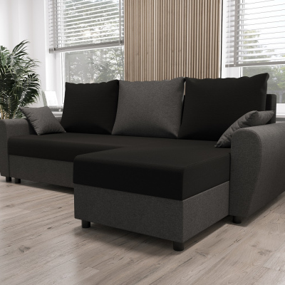 Elegante Couchgarnitur FLORIANA – schwarz / grau