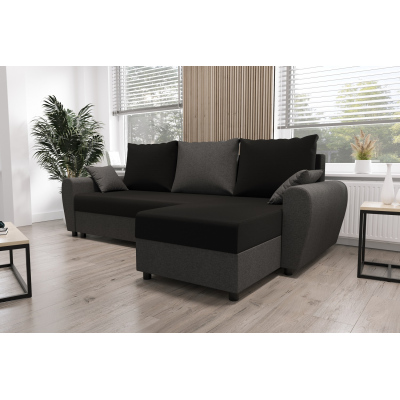 Elegante Couchgarnitur FLORIANA – schwarz / grau