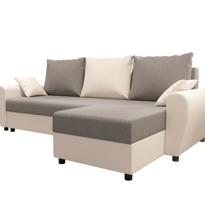 Elegante Couchgarnitur FLORIANA – hellgrau / creme