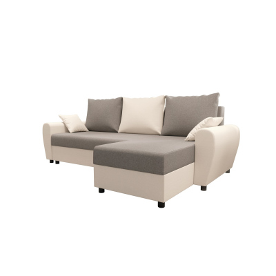 Elegante Couchgarnitur FLORIANA – hellgrau / creme