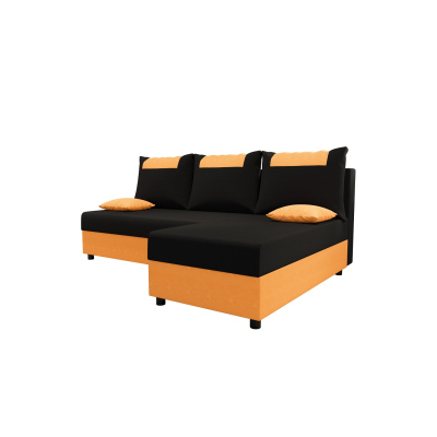 Ecksofa SANVI – Schwarz/Orange