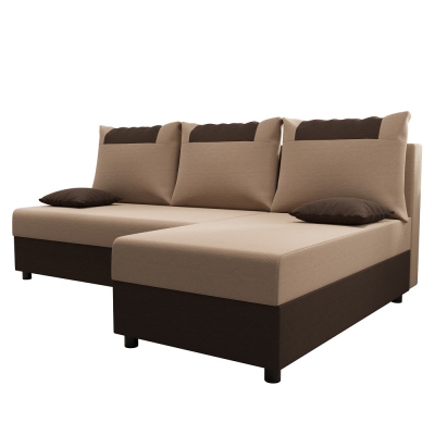 Ecksofa SANVI – Dunkelbraun/Braun