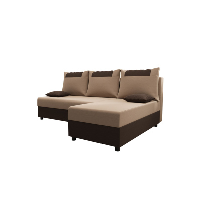 Ecksofa SANVI – Dunkelbraun/Braun