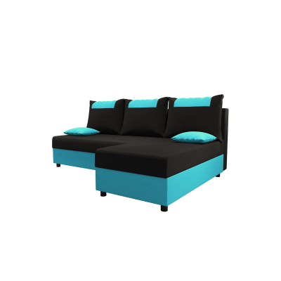 Ecksofa SANVI – Schwarz/Blau