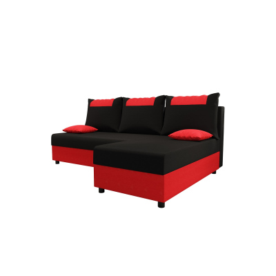 Ecksofa SANVI – Schwarz/Rot