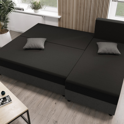 Ecksofa SANVI – Grau/Schwarz