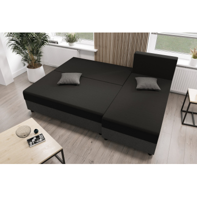 Ecksofa SANVI – Grau/Schwarz