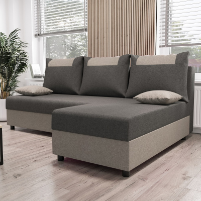 Ecksofa SANVI – Grau/Hellgrau