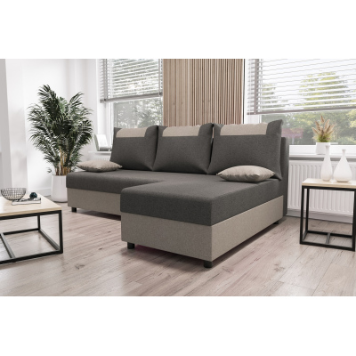 Ecksofa SANVI – Grau/Hellgrau