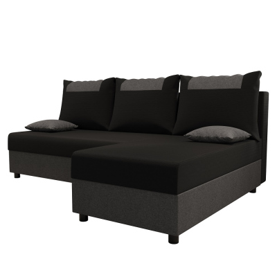 Ecksofa SANVI – Schwarz/Grau