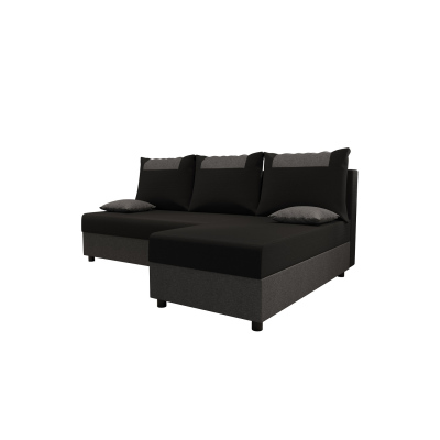 Ecksofa SANVI – Schwarz/Grau