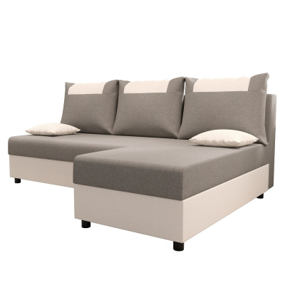 Ecksofa SANVI – Hellgrau/Beige