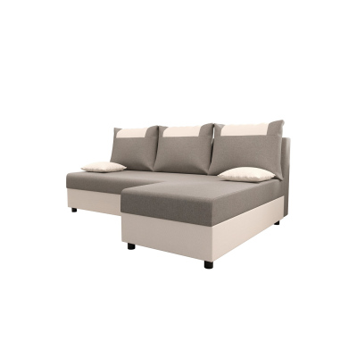 Ecksofa SANVI – Hellgrau/Beige