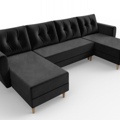 Couchgarnitur in U-Form PIVEK – Schwarz