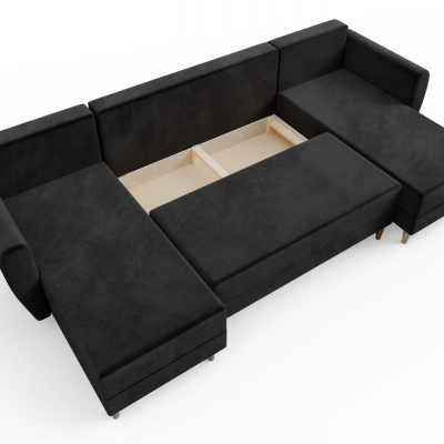 Couchgarnitur in U-Form PIVEK – Schwarz