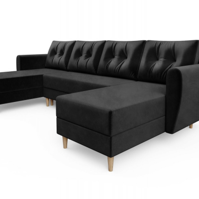 Couchgarnitur in U-Form PIVEK – Schwarz