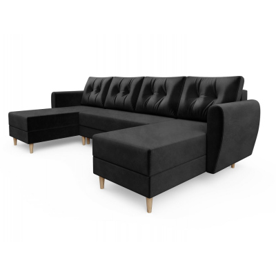 Couchgarnitur in U-Form PIVEK – Schwarz