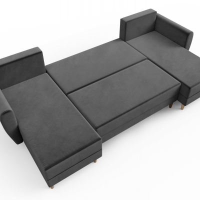 Couchgarnitur in U-Form PIVEK – Schwarz