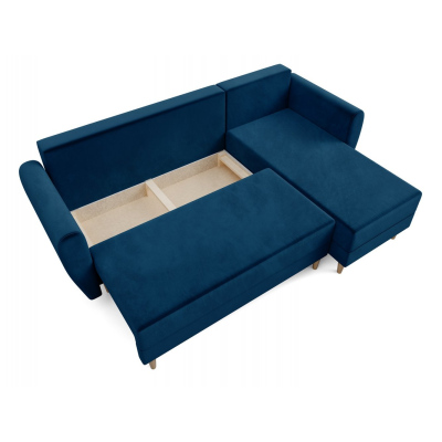 Blaues Ecksofa PIVEK