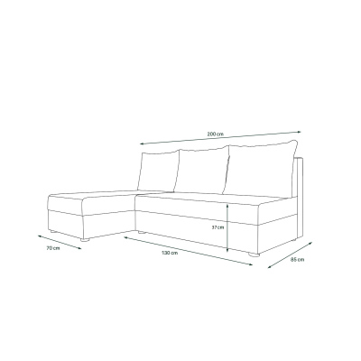 Modernes Ecksofa HORTENZIE – schwarz / rot