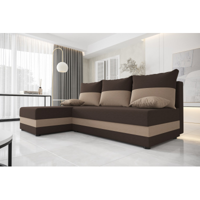 Modernes Ecksofa HORTENZIE – braun / hellbraun