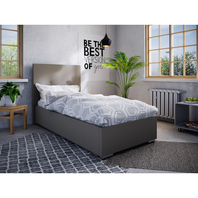 Einzelbett 90x200 FLEK 2 – braun