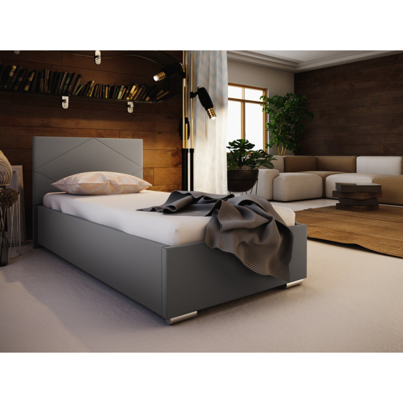 Einzelbett 90x200 FLEK 5 – grau