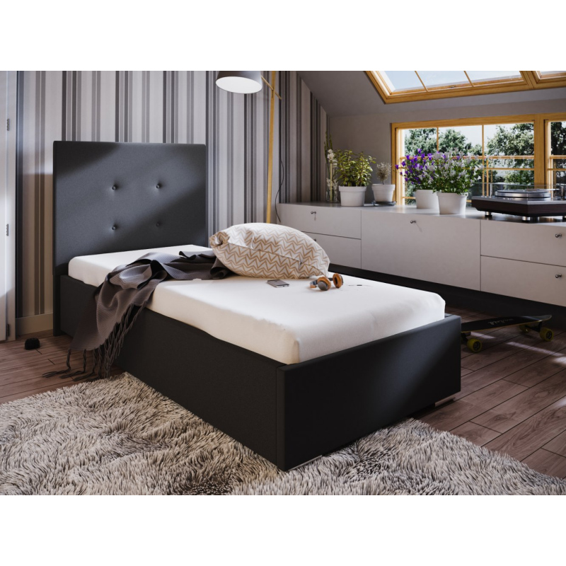 Einzelbett 90x200 FLEK 1 – schwarz