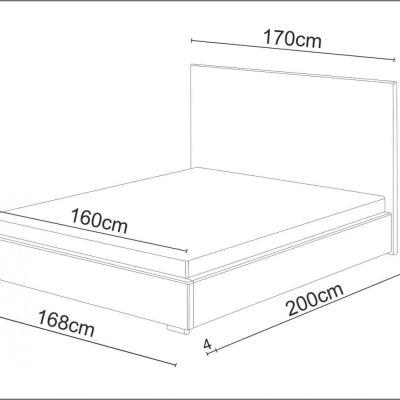 Doppelbett 160x200 FLEK 1 – gelb