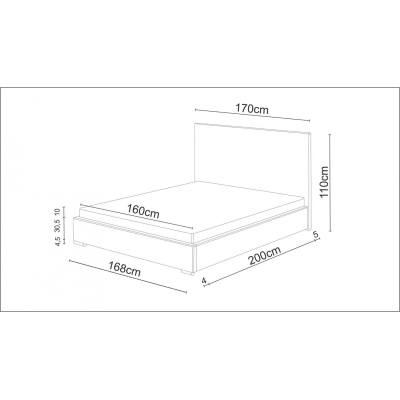 Doppelbett 160x200 FLEK 1 – gelb